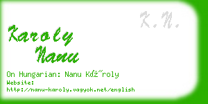 karoly nanu business card